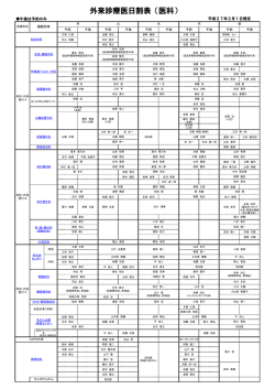 外来診療医日割表／医科(PDF版)