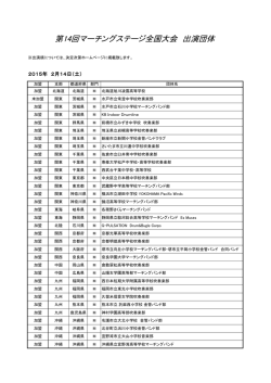 第14回マーチングステージ全国大会 出演団体