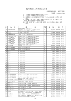 臨時調査により策定した単価