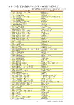 和歌山市指定小児慢性特定疾病医療機関一覧(薬局)