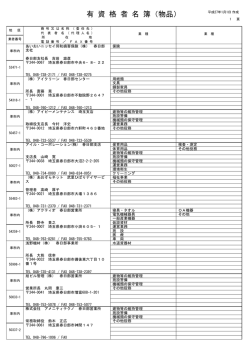 有 資 格 者 名 簿（物品）