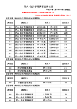 防火・防災管理講習空席状況