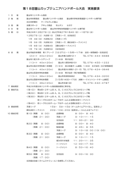 第18回富山カップジュニアハンドボール大会 実施要項