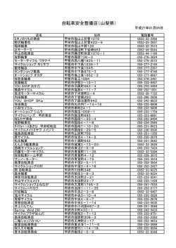 自転車安全整備店（山梨県）