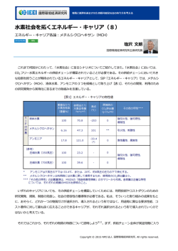 水素社会を拓くエネルギー・キャリア（8）