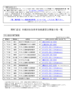 最新の講習会日程はこちら PDF - [ RRC ] 冷媒回収推進・技術センター