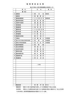 倫 理 委 員 会 名 簿 - 国立病院機構 仙台医療センター