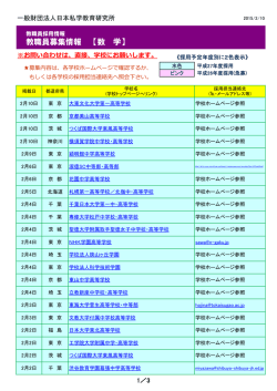教職員募集情報 【数 学】