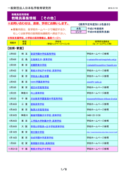 教職員募集情報 【その他】