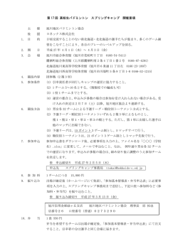 第 17 回 高校生バドミントン スプリングキャンプ 開催要項 主 催