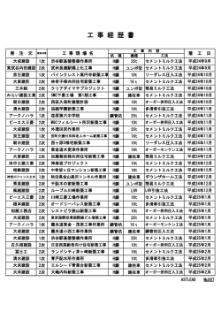 工 事 経 歴 書
