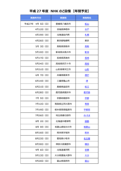 平成 27 年度 NHK のど自慢 【年間予定】