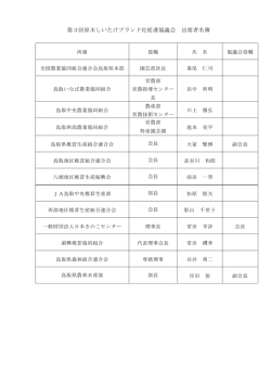 第3回原木しいたけブランド化促進協議会 出席者名簿