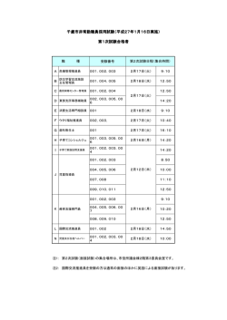 千歳市非常勤職員採用試験（平成27年1月16日実施） 第1次試験合格者