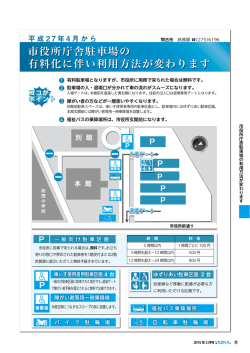 市役所庁舎駐車場の 有料化に伴い利用方法が変わります