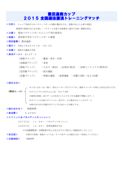 豊田通商カップ 2015 全国選抜藤浪トレ－ニングマッチ