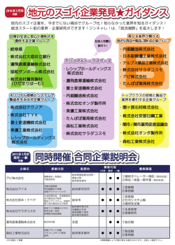地元のスゴイ企業発見ガイダンス 同時開催 合同企業説明会