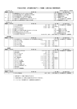平成26年度 2月湿原の風アリーナ釧路 主要大会・事業等案内