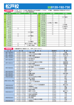 2015年度 大学受験科 入塾説明会・体験授業 松戸校