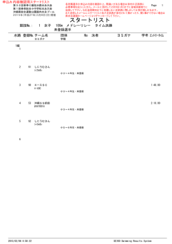 第32回春季C級短水路水泳大会スタートリスト（確認用）