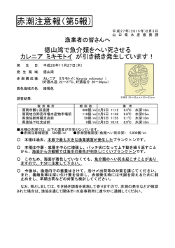赤潮注意報（第5報）