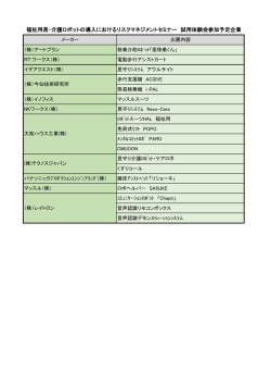 福祉用具・介護ロボットの導入におけるリスクマネジメントセミナー 試用