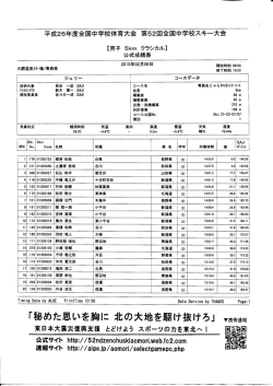 男子クラシカル - 第52回全国中学校スキー大会