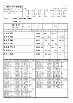 IMPリーグ報告書 マイナー