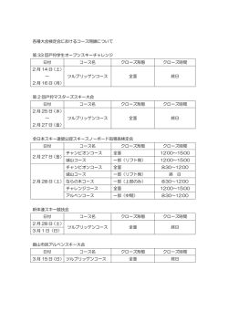 各種大会検定会におけるコース閉鎖について 第 33 回戸狩学生オープン