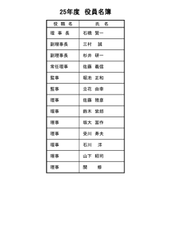 25年度 役員名簿