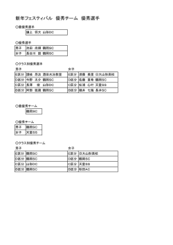 新年フェスティバル 優秀チーム 優秀選手