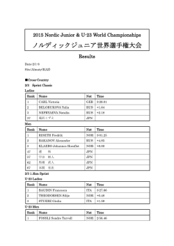 ノルディックジュニア世界選手権大会