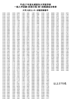 （前期日程）第1段階選抜結果（PDF形式:40.4KB）