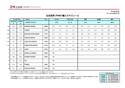 北米西岸（PNW）輸入スケジュール