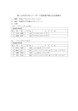 第12回全日本スノーボード技術選手権大会出場選手