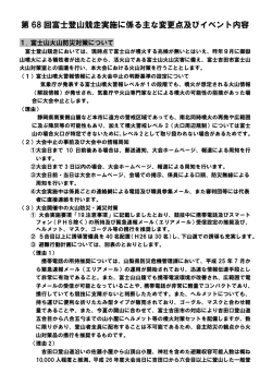 第 68 回富士登山競走実施に係る主な変更点及びイベント内容