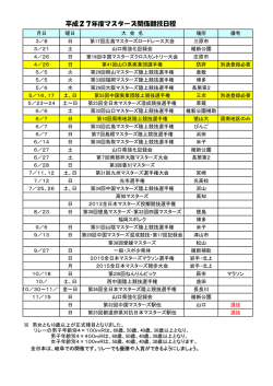 平成27年度マスターズ関係競技日程