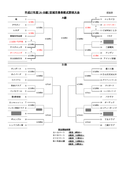 平成27年度（A・B級）安城市春季軟式野球大会 A級 B級