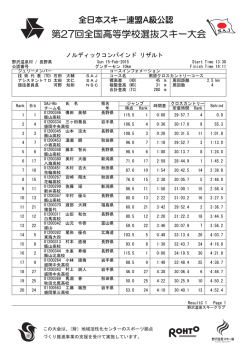 第27回全国高等学校選抜スキー大会