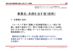 事業名：未病を治す宿（仮称）