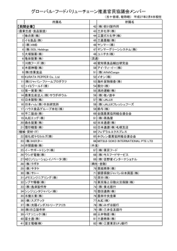 グローバル・フードバリューチェーン推進官民協議会メンバー