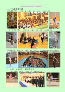 相模原市体操協会活動紹介 1．市民選手権大会 2．スポーツ少年団 新