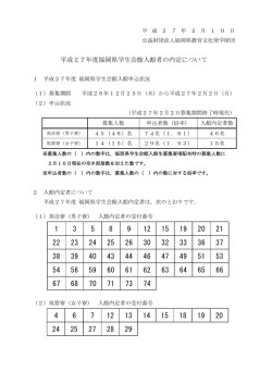 平成27年度 応募状況及び内定者一覧 - 公益財団法人 福岡県教育文化