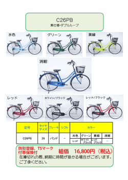 C26PB 組価 16,800円（税込）