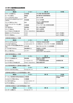 2015年1月薬事委員会結果報告
