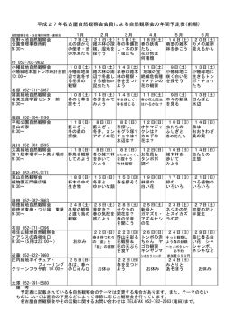 年間予定表 - 名古屋自然観察会