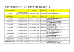 平成27年度国産花きイノベーション推進事業 相談・提出先