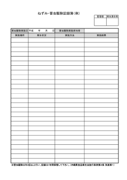 ねずみ・害虫駆除記録簿（例）