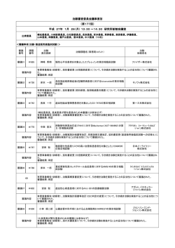 治験審査委員会議事要旨 （第177回） 平成 27年 1月 26（月） 13：30