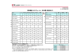 欧州輸入スケジュール (名古屋・東京向け)